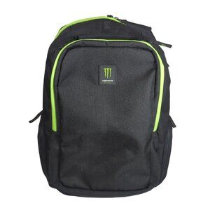 Monster Energy Laptop Backpack Black Neon Green Compartments Padded Straps
